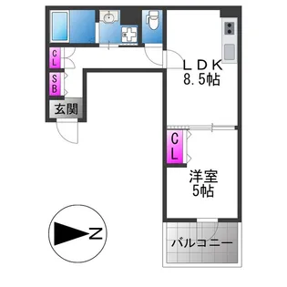 イリスコート今福南【3階】の間取り