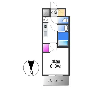 プレサンス緑橋ソレアス【2階】の間取り