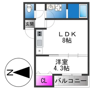 Well−being鶴橋【2階】の間取り