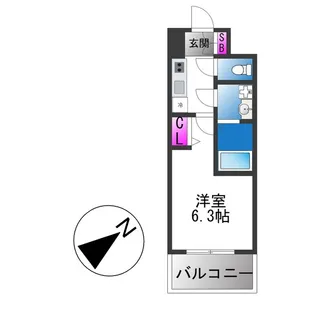 エスリードレジデンス玉造ザ・イースト【15階】の間取り