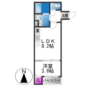 REGIES近大WEST 【1階】の間取り