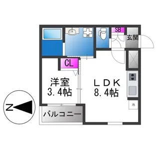 REGIES近大NORTH【4階】の間取り