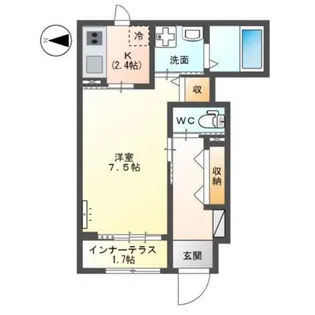 ユカリナグリーン 巽【1階】の間取り