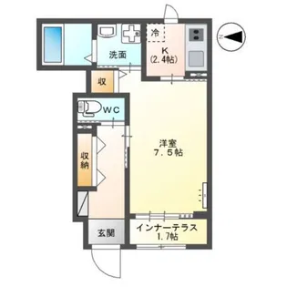 ユカリナグリーン 巽【1階】の間取り