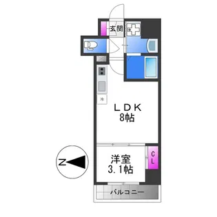 リヴェント森ノ宮【9階】の間取り