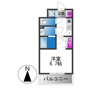ワールドアイ大阪East City【6階】の間取り