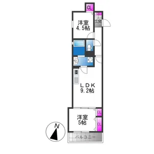 セレニティ小若江A棟【3階】の間取り