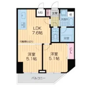 ロイヤルヒル神戸三ノ宮2【13階】の間取り
