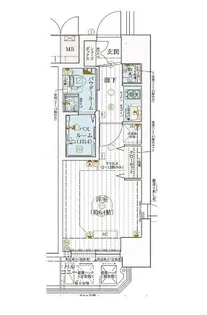 エステムコート神戸ハーバーランド前6ピクシス【10階】の間取り