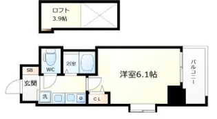 エステムコート神戸県庁前3フィエルテ【2階】の間取り