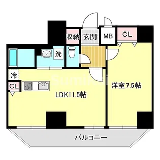 グルーブ神戸元町アリア【6階】の間取り