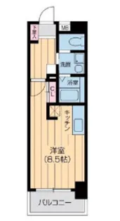 ウィルドゥ浜崎通【7階】の間取り