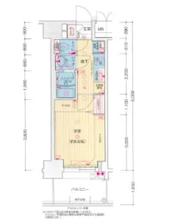 プレサンスハーバーランドアンドシー【7階】の間取り