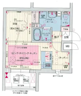 プレサンス THE 神戸【14階】の間取り