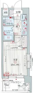 エステムコート神戸ハーバーランド前3コスタリティ【5階】の間取り