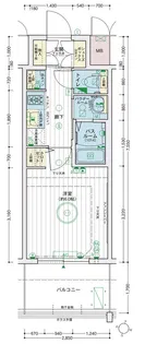 エステムコート神戸大倉山公園【8階】の間取り