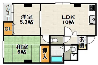 大仲売布メゾンドムール【4階】の間取り