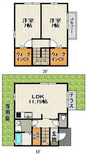 兵庫県宝塚市口谷東3丁目【タウンハウス】の間取り