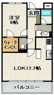 フルール舞【②号室(202)号室】の間取り