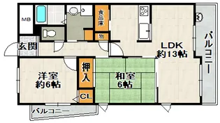 チトセプラザ【201号室】の間取り