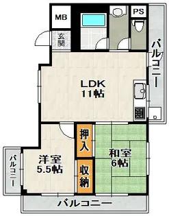 北浦マンション【201号室】の間取り