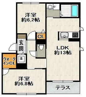 オーキッドガーデン【101号室】の間取り