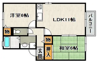 ピーチ宝塚【2階】の間取り