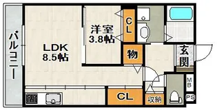 シャーメゾン中山寺Ⅱ【102号室】の間取り