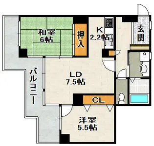 プレステージ宝塚売布【3階】の間取り