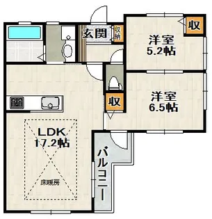 LOHAUS中山荘園【2階】の間取り