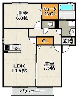 modesty【B203号室】の間取り