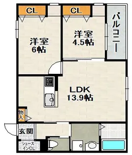 ジョビアーレ【202号室】の間取り