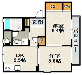 チェリーハイツ(安倉西)【2階】の間取り