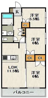 AMENITYCOURT K I A棟【305号室】の間取り