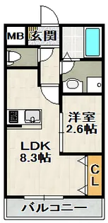 ONLYONE宝塚【1階】の間取り