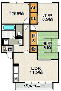 グリーンフォーレスト伊丹C棟【1階】の間取り