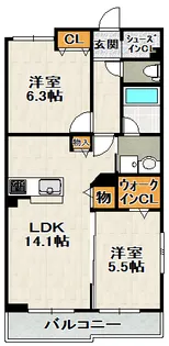 コンモベドール【④号室(304)号室】の間取り
