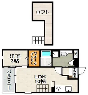 ソレイユI【208号室】の間取り