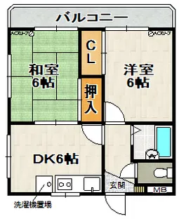 福山ハイツ【2階】の間取り
