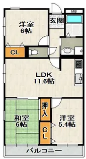 コレクション伊丹【3階】の間取り