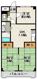 グリーンハイツ生圃【302号室】の間取り