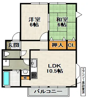 サンガーデン安倉B棟【1階】の間取り