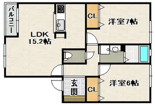 シャーメゾン伊丹荒牧【202号室】の間取り