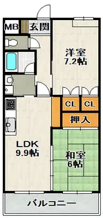 AMENITYCOURT K1 B棟【②号室(102)号室】の間取り