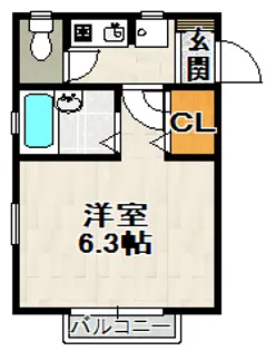 クオリティ宝塚【201号室】の間取り
