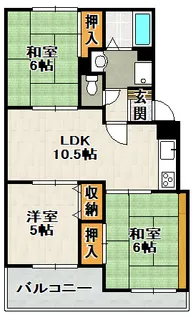ヴァンベール桜台【②⑤号室(105)号室】の間取り