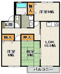 グリーンパーク鴻池【2階】の間取り