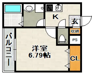 クレアモントヒルズ宝塚【②③号室(202)号室】の間取り