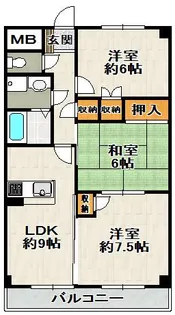 シャルマンコーポ荒牧【1階】の間取り