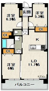 KDX宝塚レジデンス【①号室(1201)号室】の間取り